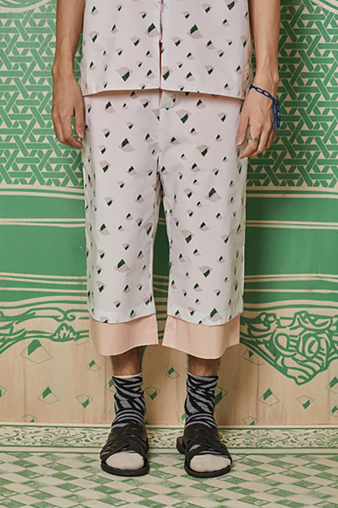 LAPAR' PRINTED MIXED POLYESTER - SHORTS - PEACH