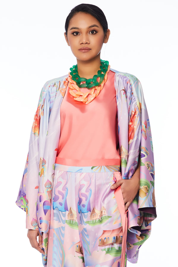 MOON CAPE REVERSIBLE JACKET - PRINT