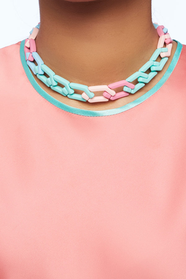 CHALKACANDY V ARCYLIC CHAIN CHOKER WITH BACK HOOK OPENING - MULTI