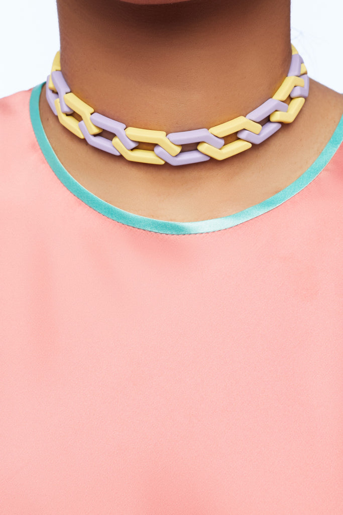 LAVENLEMON II ARCYLIC CHAIN CHOKER WITH BACK HOOK OPENING - MULTI